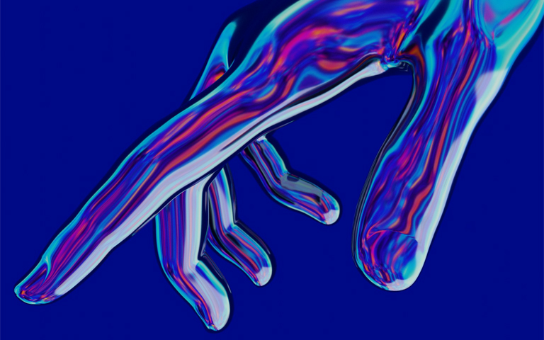 Blue and Purple hand